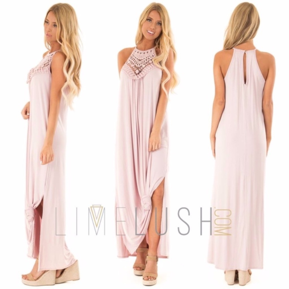 🔥 Lime Lush Blush Spaghetti Strap Maxi Dress